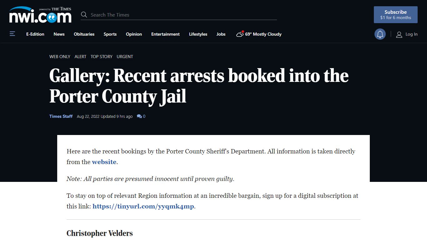 Gallery: Recent arrests booked into the Porter County Jail