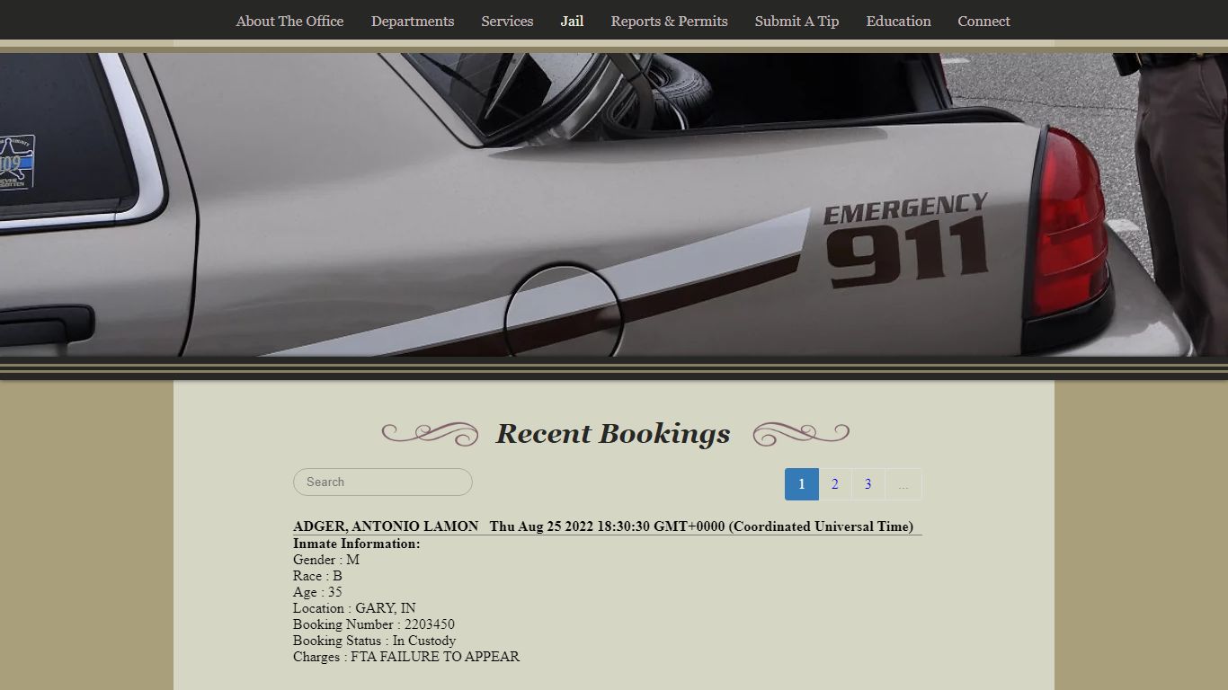 Recent Bookings | portercountysheriff